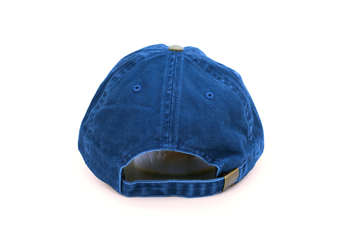 Apple Embroidered Hat - Blue and Tan