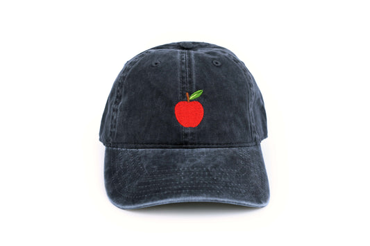 Apple Embroidered Hat - Vintage Black