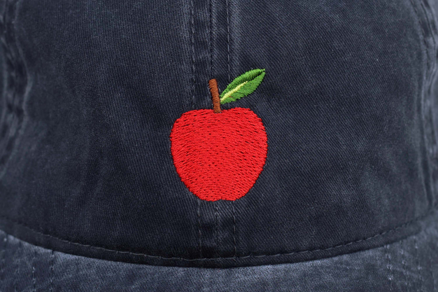 Apple Embroidered Hat - Vintage Gray