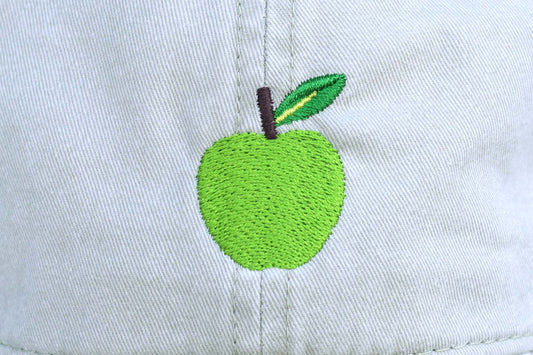 Apple Embroidered Hat - Stone Gray