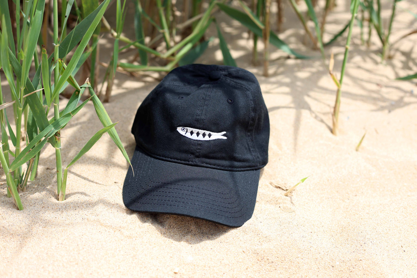 Sardine Embroidered Hat - Black