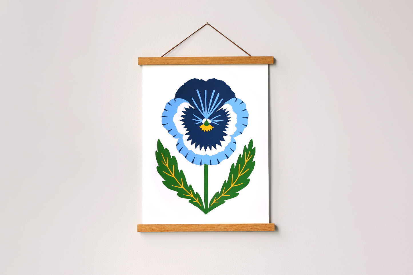 Blue Pansy - Handmade Print