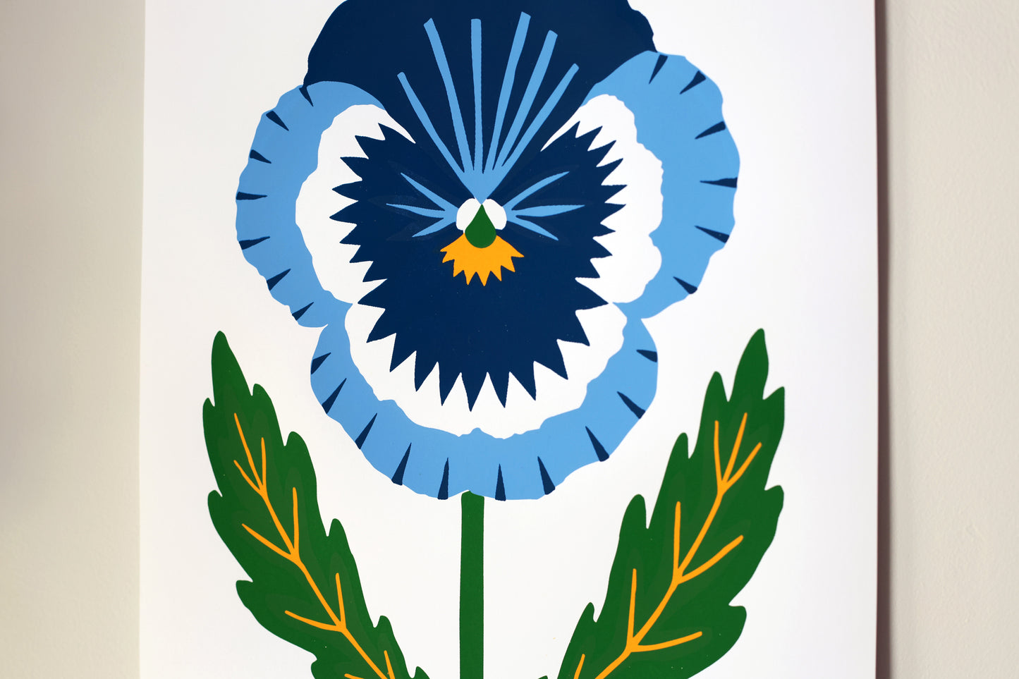 Blue Pansy - Handmade Print
