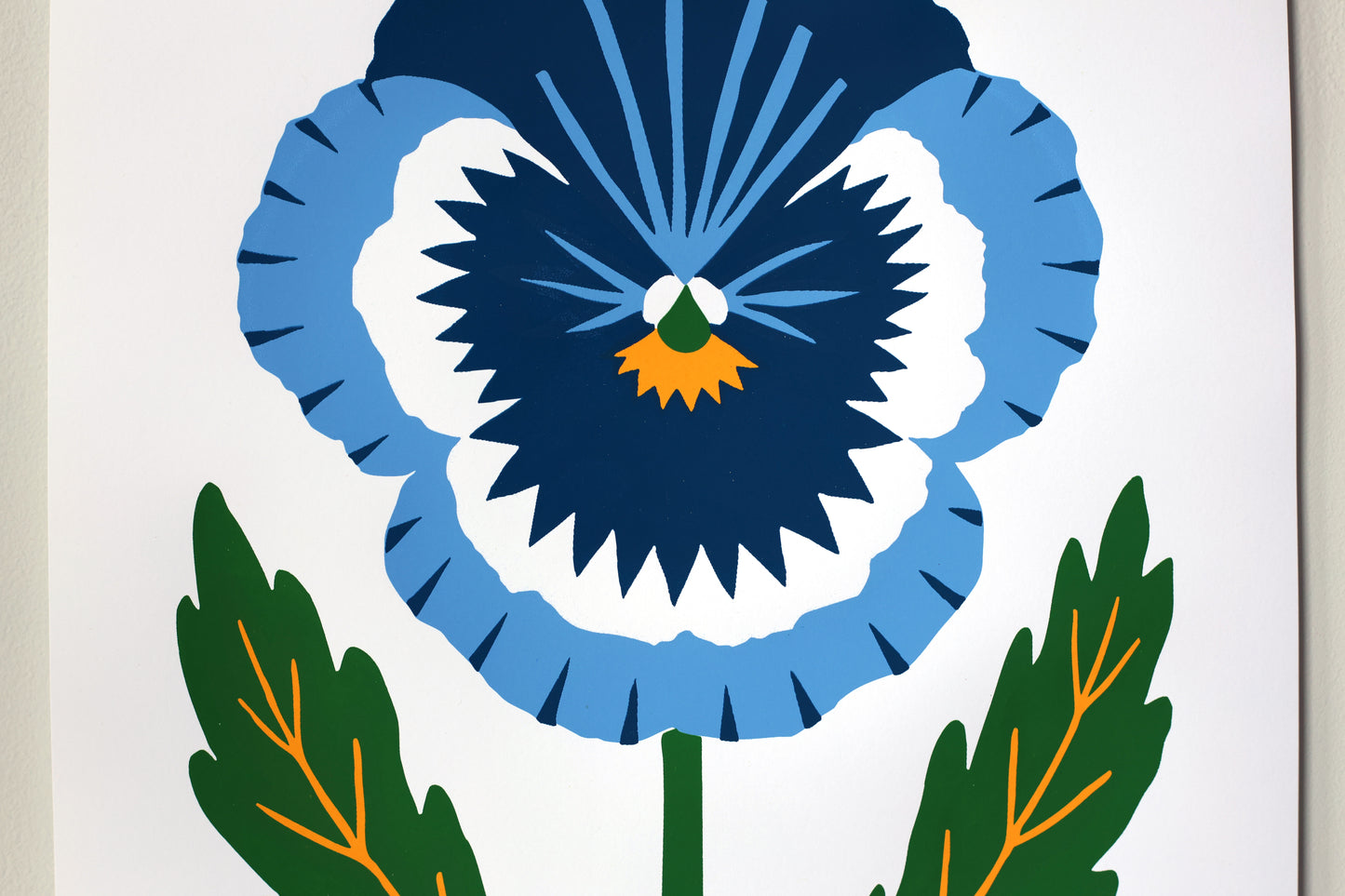 Blue Pansy - Handmade Print