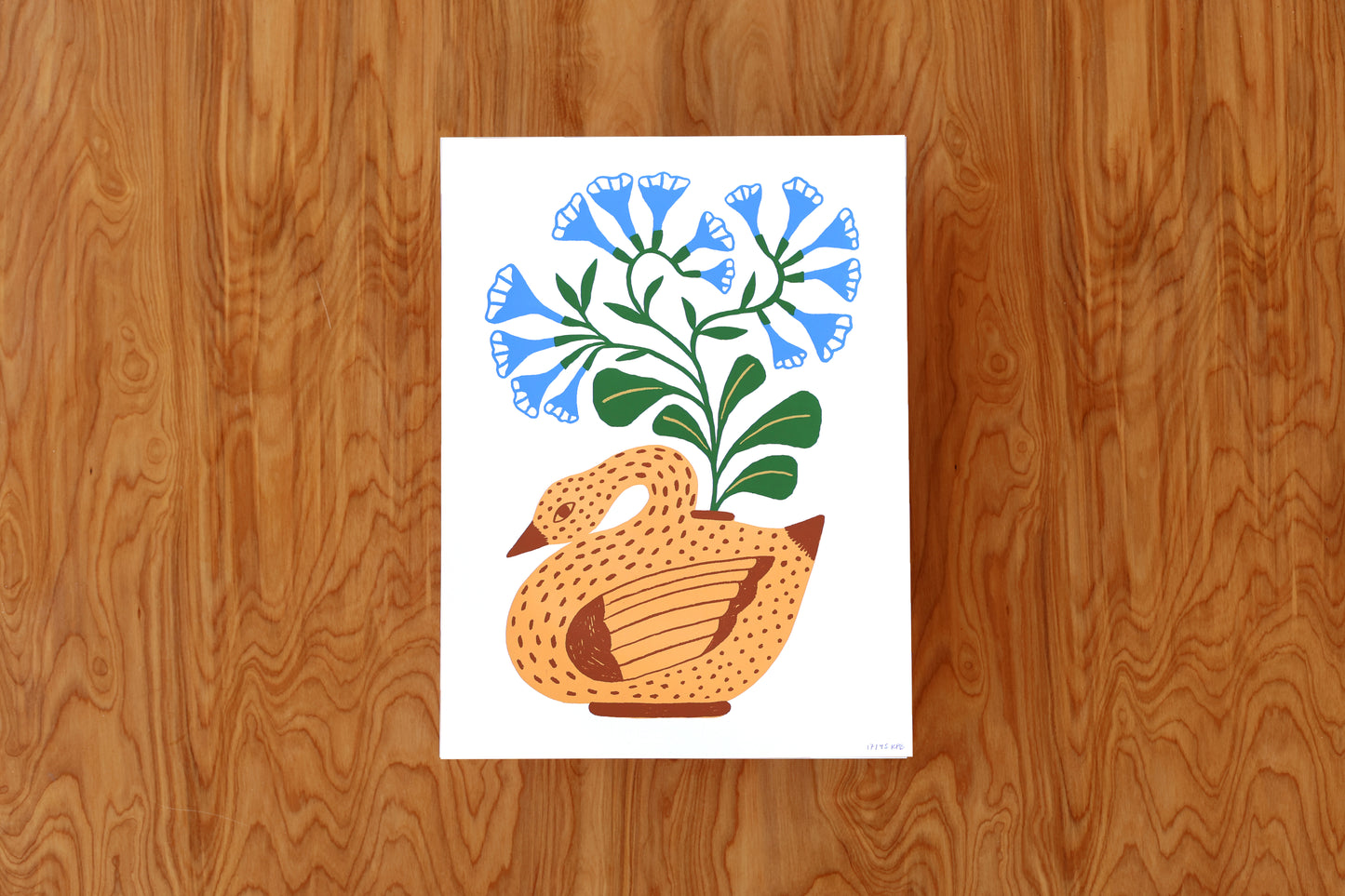 Bluebell Goose - Handmade Print