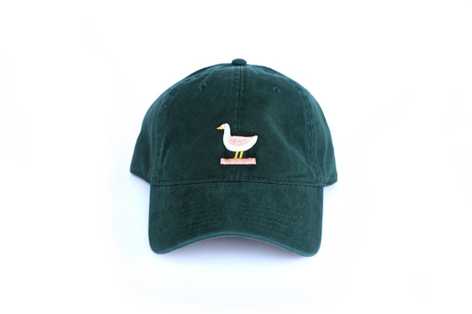 Goose Embroidered Hat - Green