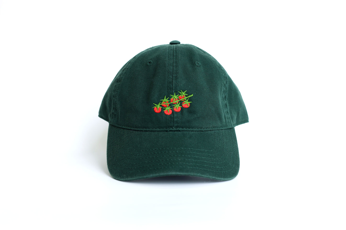 Tomato Embroidered Hat - Green