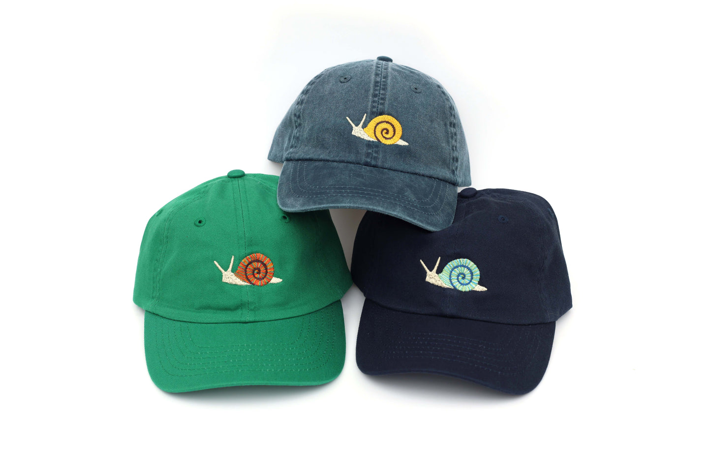 Kids Snail Embroidered Hat - Navy