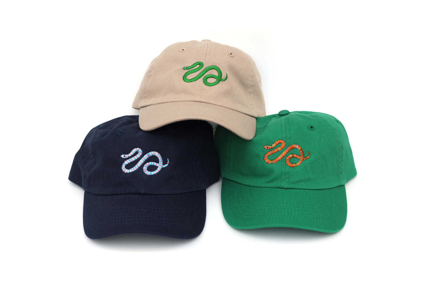 Kids Snake Embroidered Hat - Navy