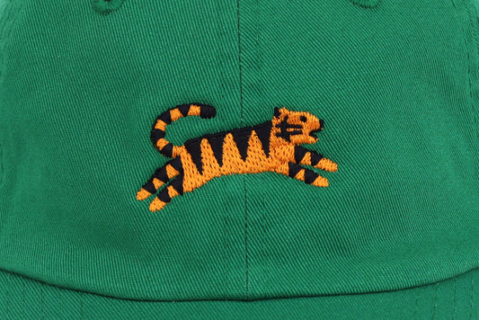 Kids Tiger Embroidered Hat - Green