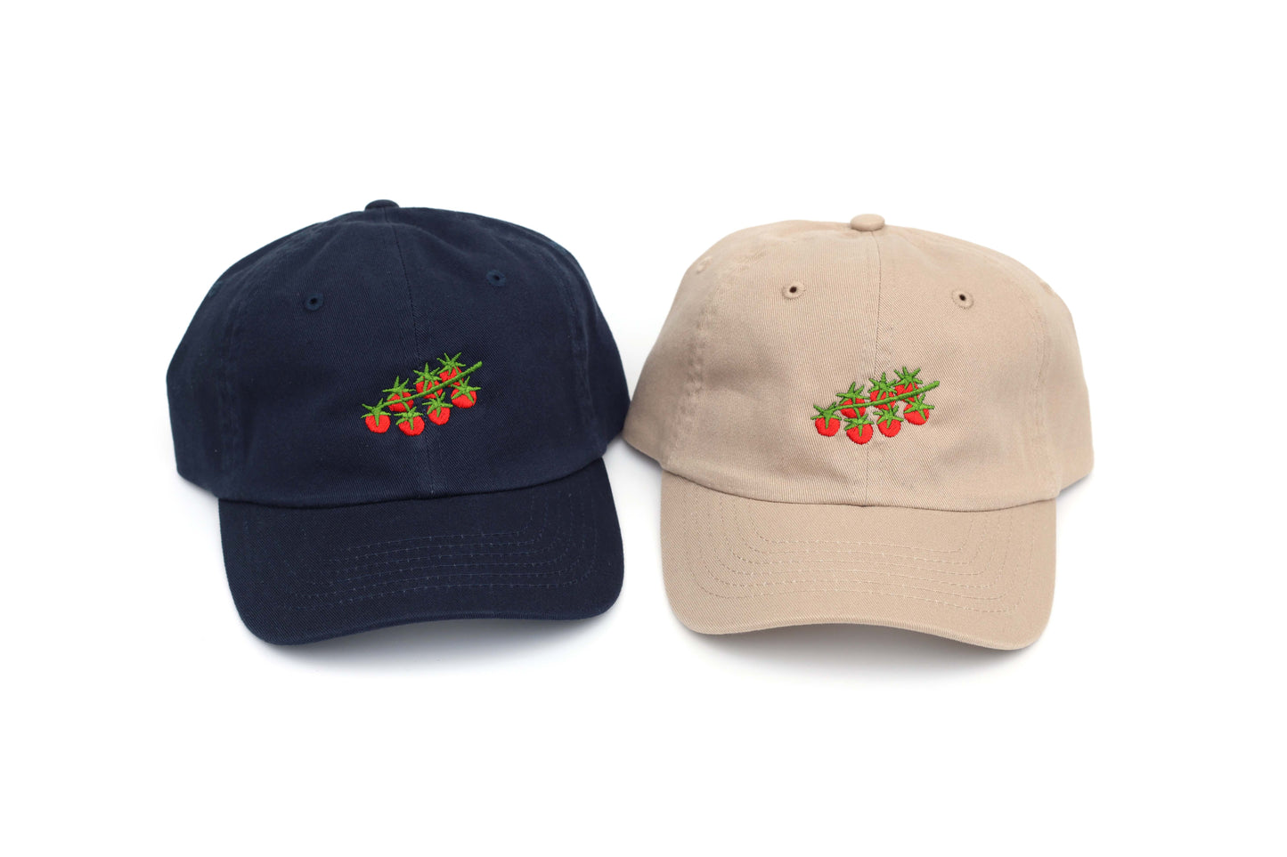 Kids Tomato Embroidered Hat - Navy
