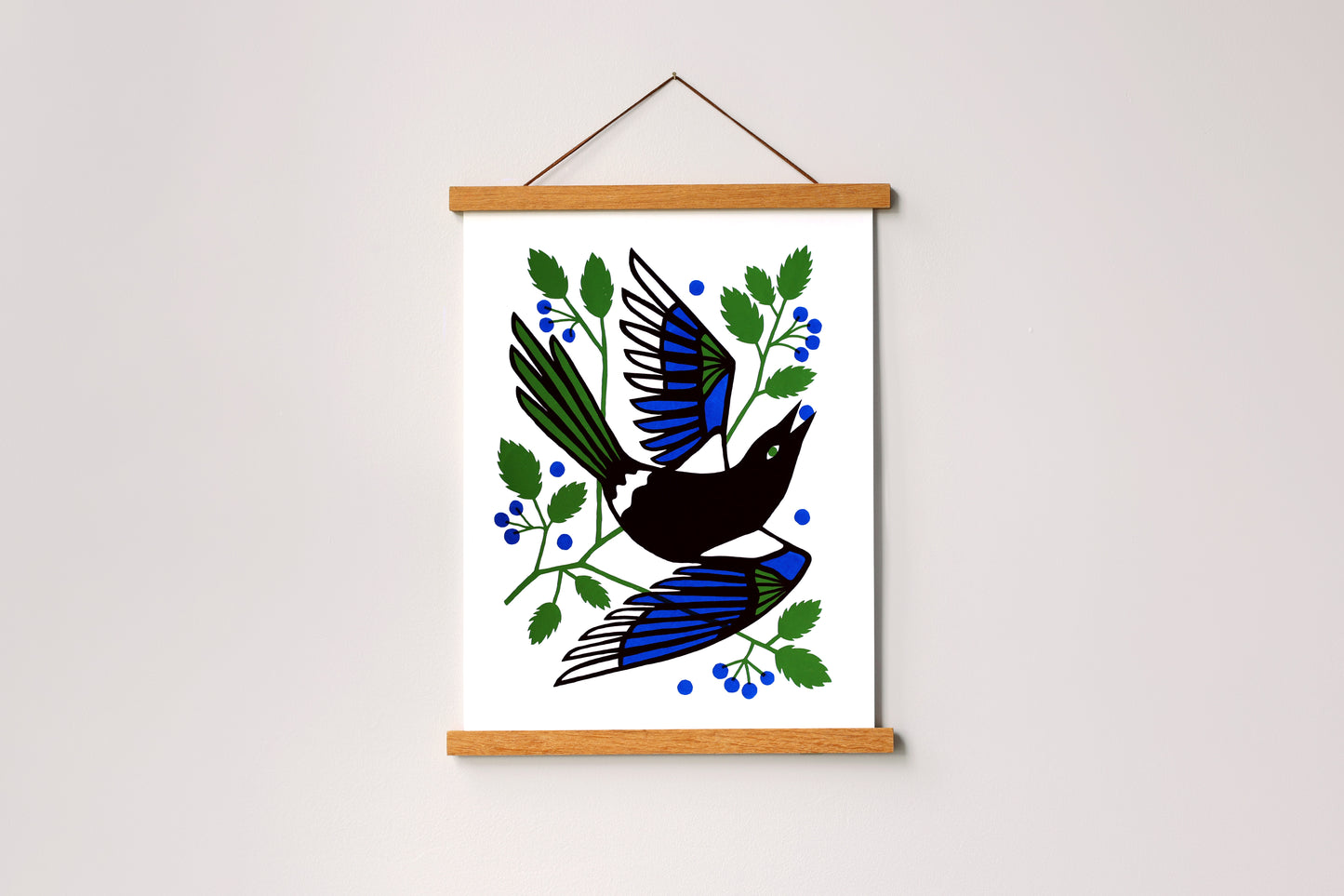 Blueberry Thief - Handmade Print