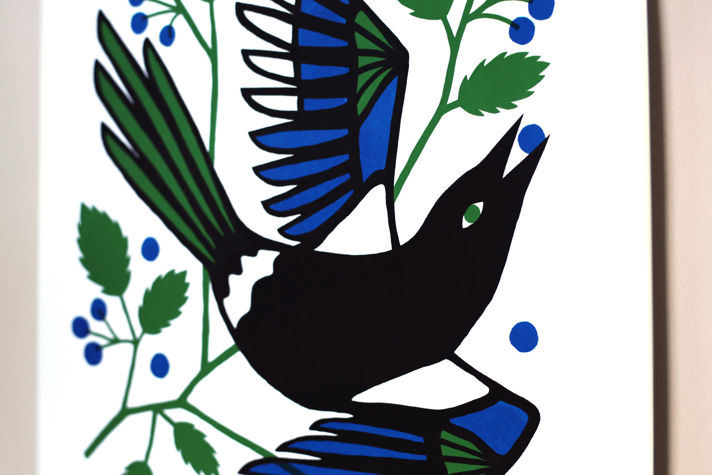 Blueberry Thief - Handmade Print