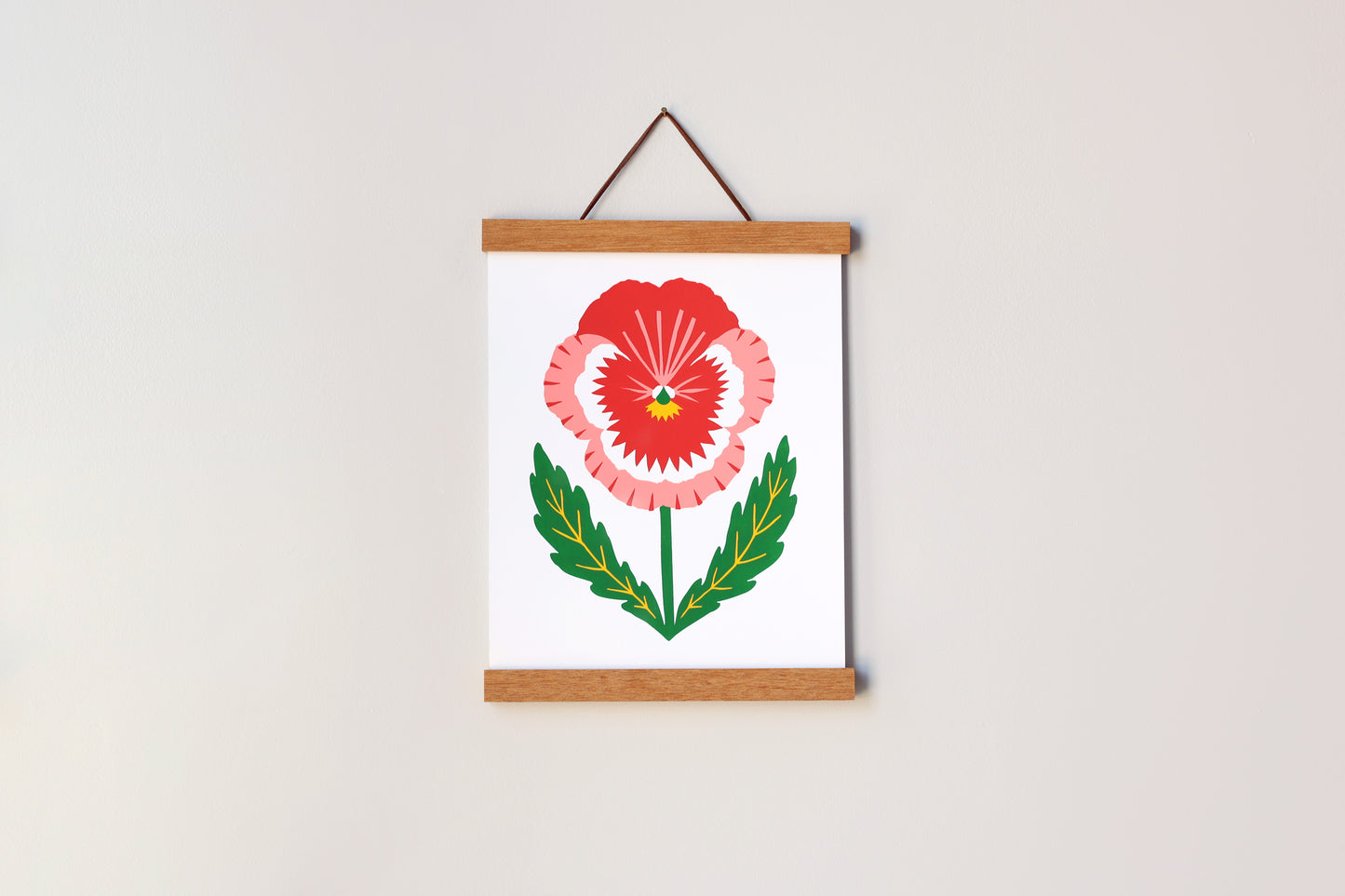 Pink Pansy - Handmade Print