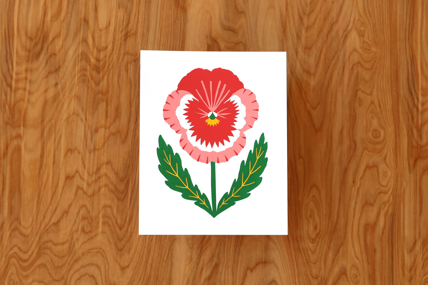 Pink Pansy - Handmade Print