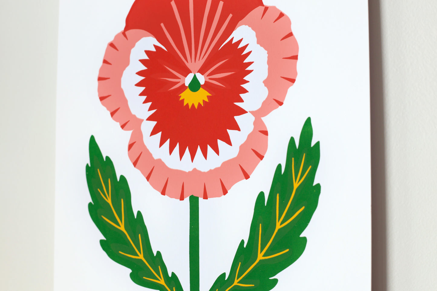 Pink Pansy - Handmade Print