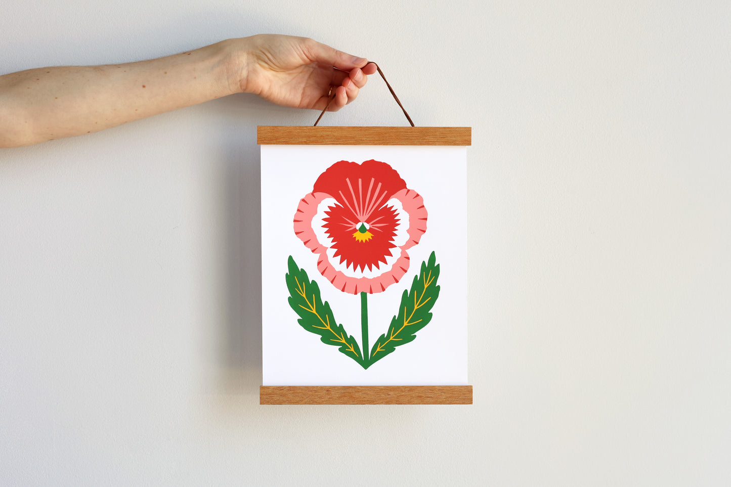 Pink Pansy - Handmade Print