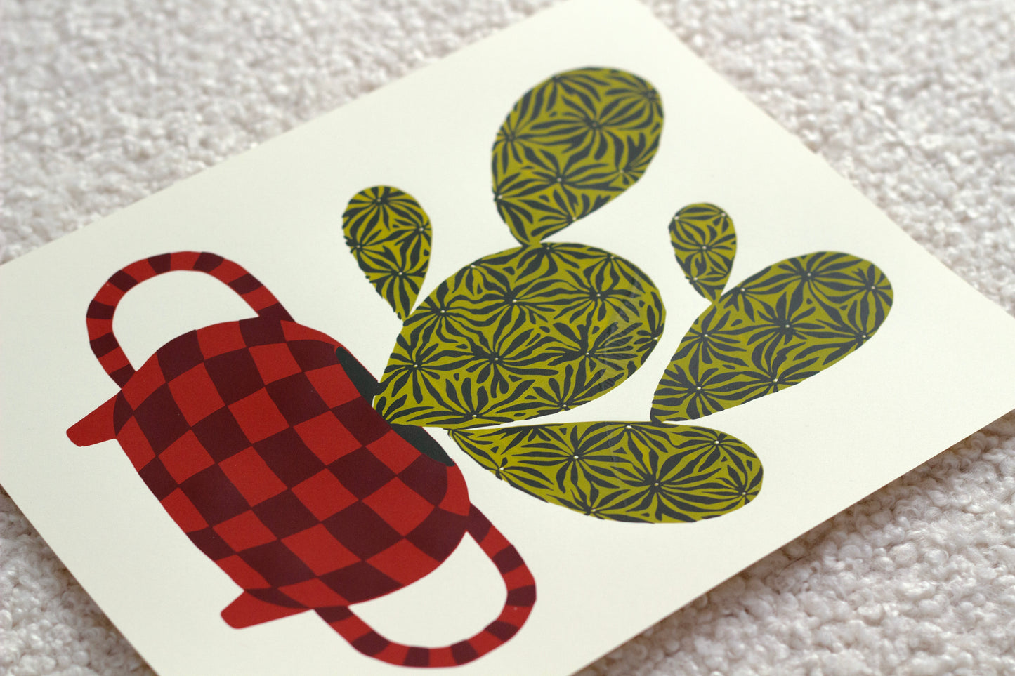 Prickly Pear Cactus - Handmade Print
