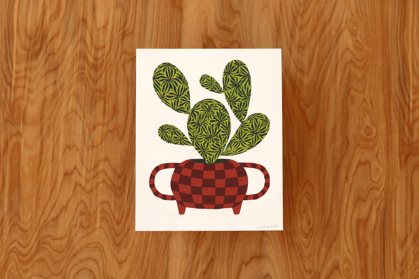 Prickly Pear Cactus - Handmade Print