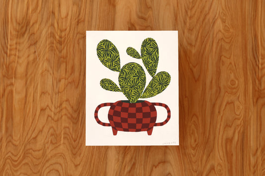 Prickly Pear Cactus - Handmade Print