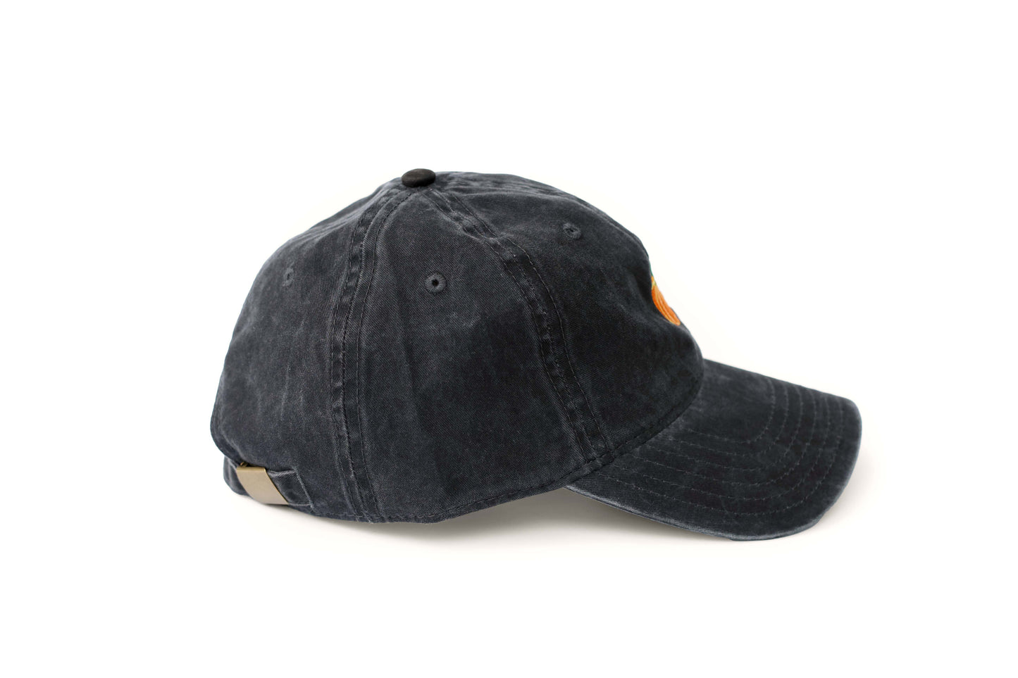 Pumpkin Embroidered Hat - Vintage Black