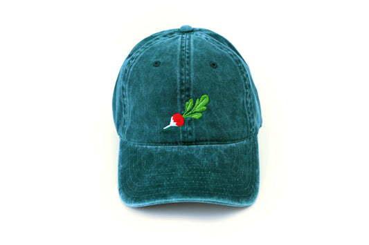 Radish Embroidered Hat - Vintage Green