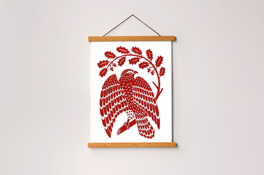 Red Tailed Hawk - Handmade Print