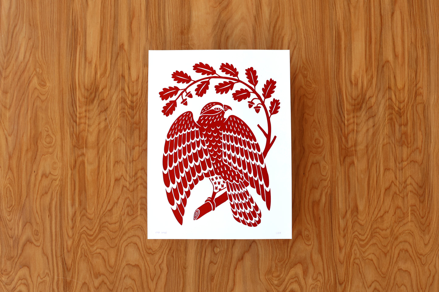 Red Tailed Hawk - Handmade Print