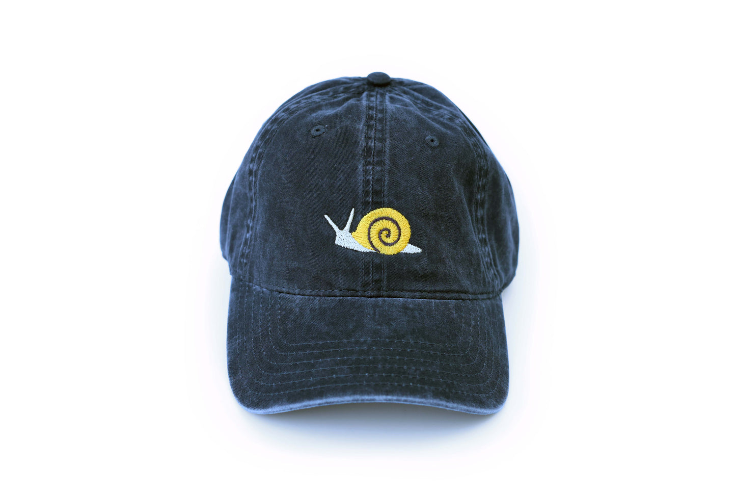 Snail Embroidered Hat - Vintage Black