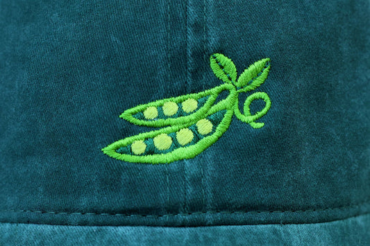 Sugar Snap Pea Embroidered Hat - Vintage Green