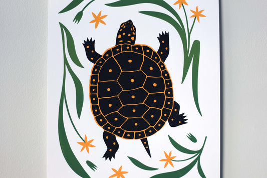 Spotted Turtle - Handmade Print