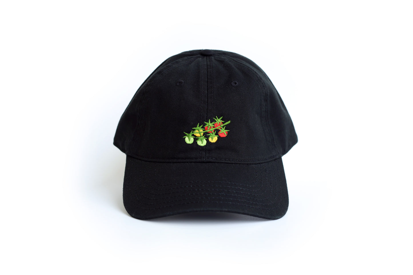 Tomato Embroidered Hat - Black