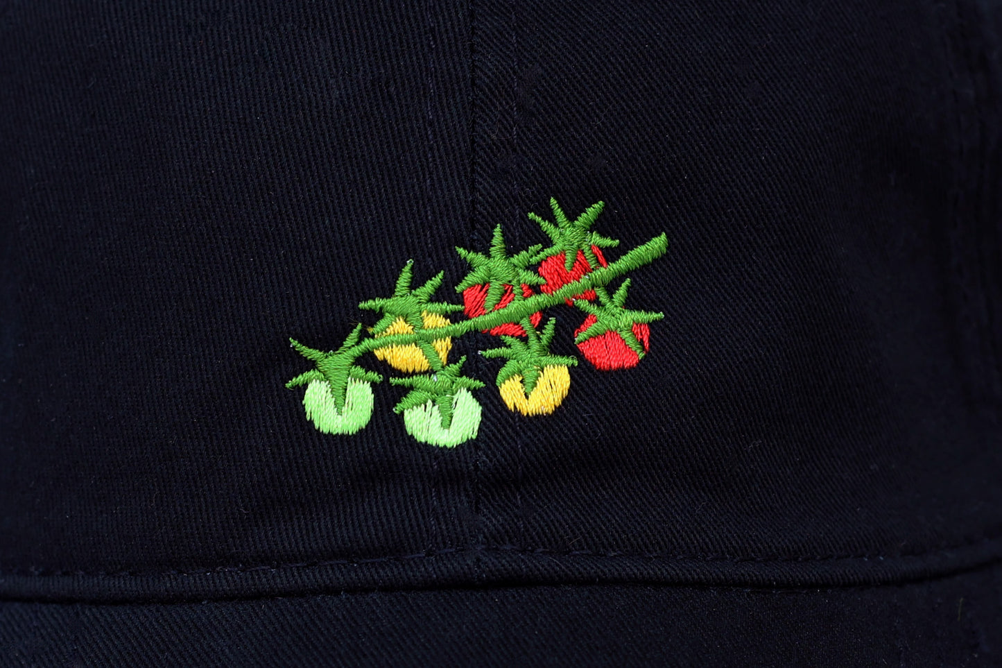 Tomato Embroidered Hat - Black