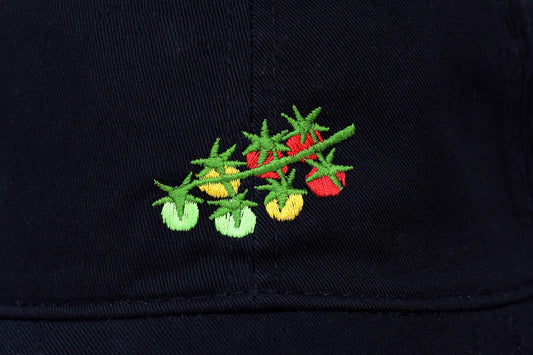 Tomato Embroidered Hat - Black