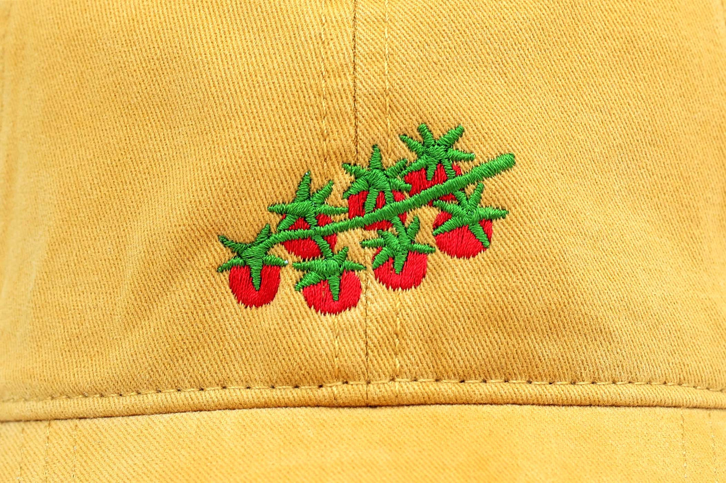 Tomato Embroidered Hat - Mustard Yellow