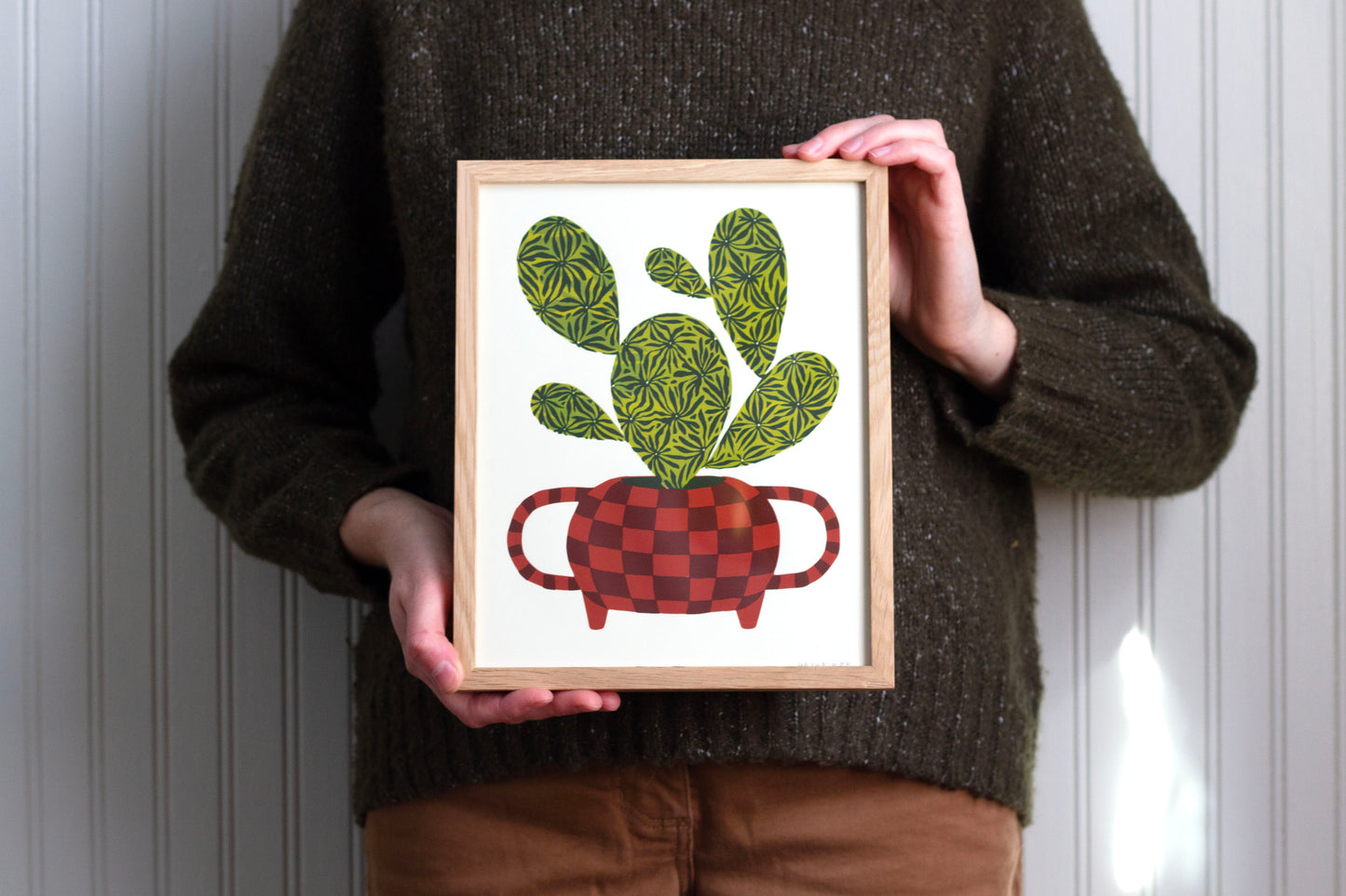 Prickly Pear Cactus - Handmade Print
