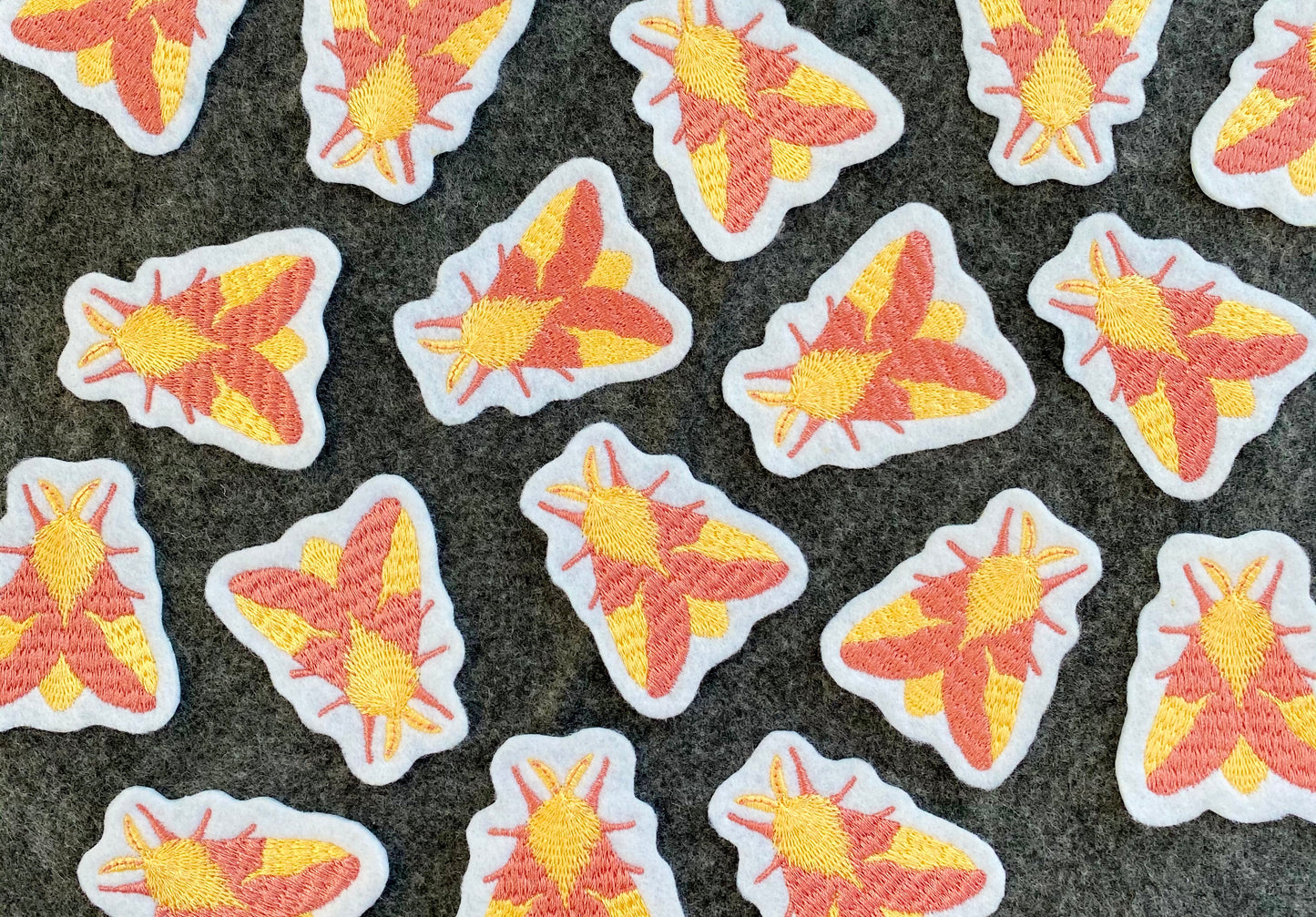 Rosy Maple Moth - Embroidered Patch