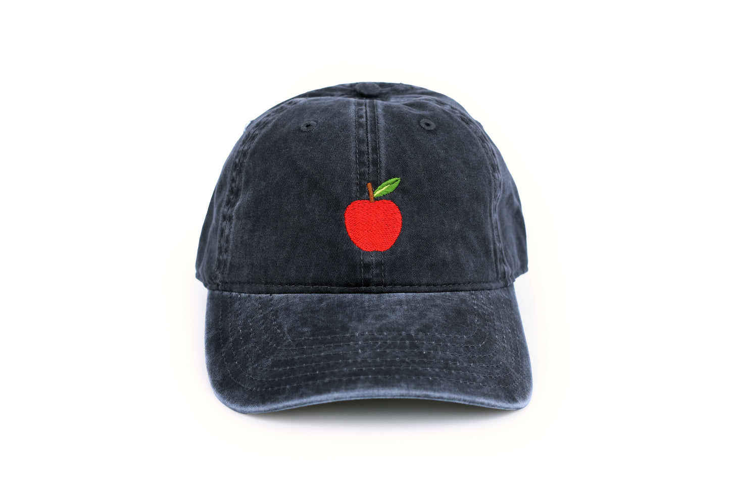 Apple Embroidered Hat - Vintage Gray