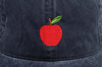 Apple Embroidered Hat - Vintage Gray