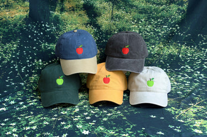 Apple Embroidered Hat - Stone Gray