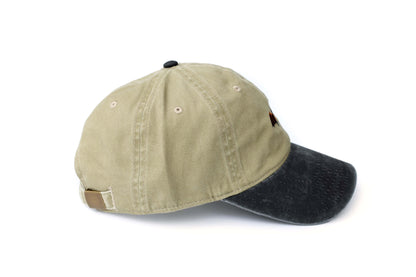 Bat Embroidered Hat - Vintage Black and Tan