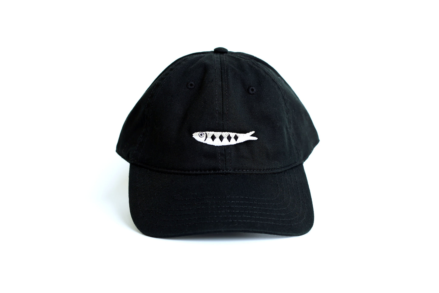 Sardine Embroidered Hat - Black