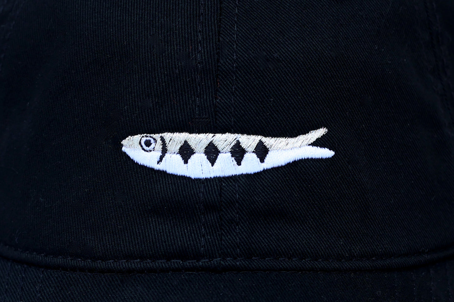 Sardine Embroidered Hat - Black