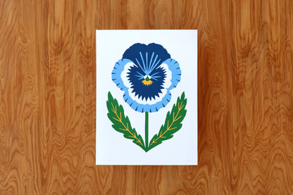 Blue Pansy - Handmade Print
