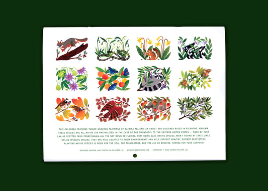 2026 Calendar - East Coast Natives - SALE