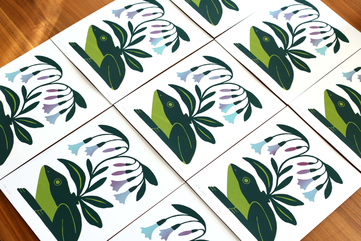 Bluebell Frog - Handmade Print