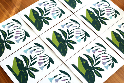 Bluebell Frog - Handmade Print