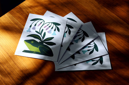 Bluebell Frog - Handmade Print