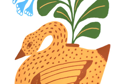 Bluebell Goose - Handmade Print
