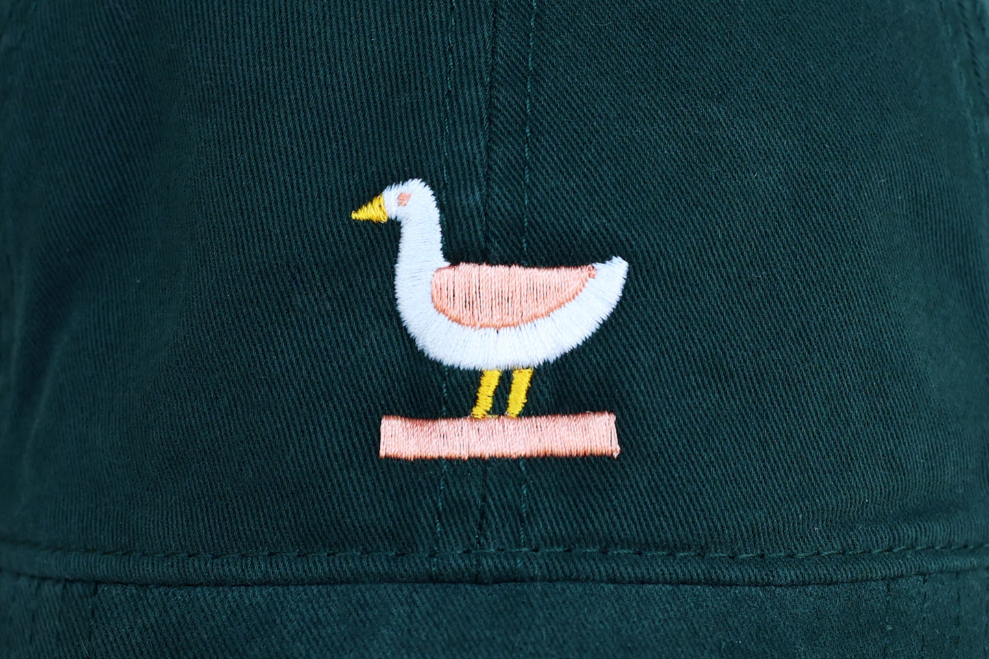 Goose Embroidered Hat - Green